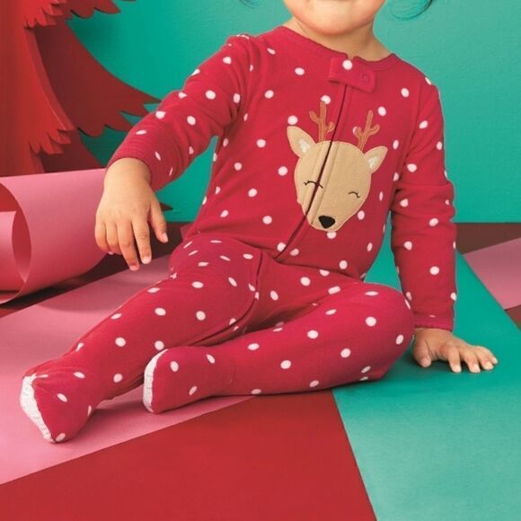 Nwt Christmas Toddler Footed Girls Pajama Bundle - Picture 8 of 9